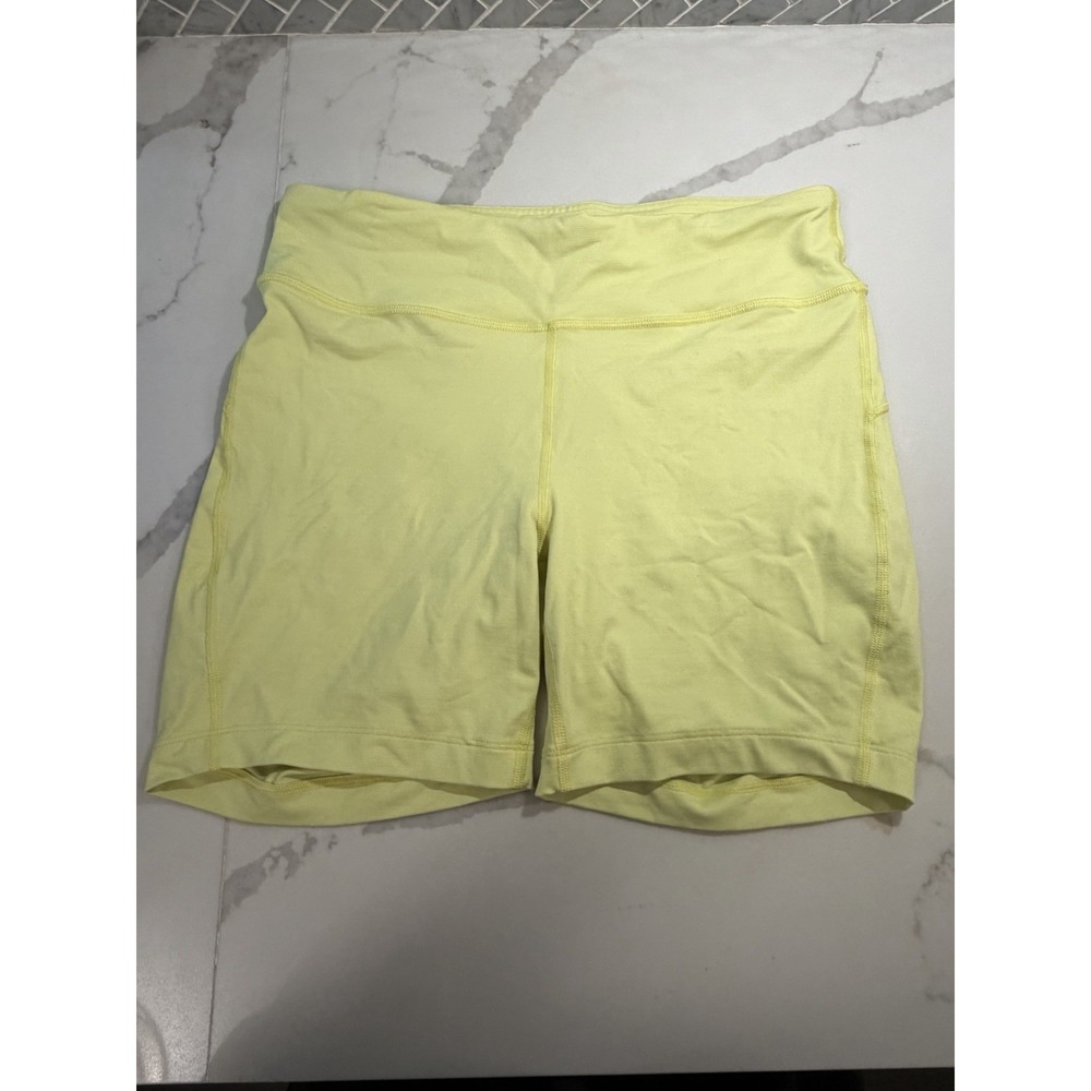 Outdoor Voices 6" Biker Shorts Sz L Neon Yellow High Visibility Athletic Yoga